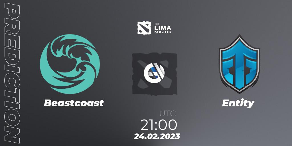 Prognose für das Spiel Beastcoast VS Entity. 24.02.23. Dota 2 - The Lima Major 2023