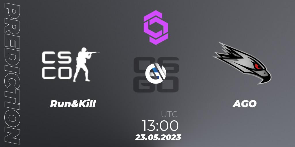 Prognose für das Spiel Run&Kill VS AGO. 23.05.2023 at 14:05. Counter-Strike (CS2) - CCT West Europe Series 4