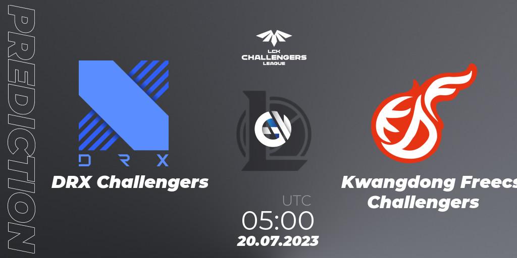 Prognose für das Spiel DRX Challengers VS Kwangdong Freecs Challengers. 20.07.2023 at 05:00. LoL - LCK Challengers League 2023 Summer - Group Stage