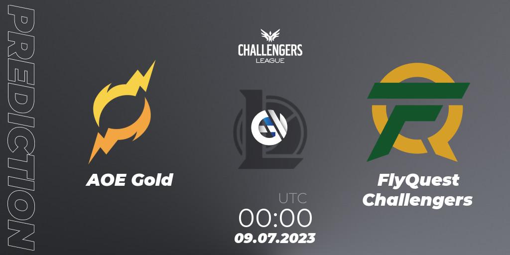 Prognose für das Spiel AOE Gold VS FlyQuest Challengers. 09.07.2023 at 00:00. LoL - North American Challengers League 2023 Summer - Group Stage