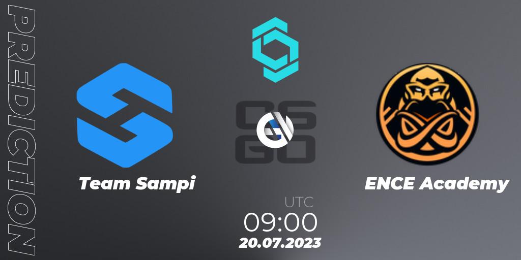 Prognose für das Spiel Team Sampi VS ENCE Academy. 20.07.2023 at 09:00. Counter-Strike (CS2) - CCT North Europe Series #6