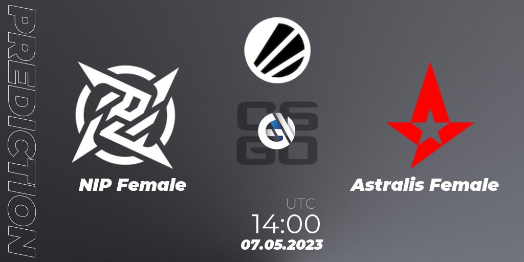 Prognose für das Spiel NIP Female VS Astralis Female. 07.05.2023 at 14:00. Counter-Strike (CS2) - ESL Impact Spring 2023 Cash Cup 3 Europe