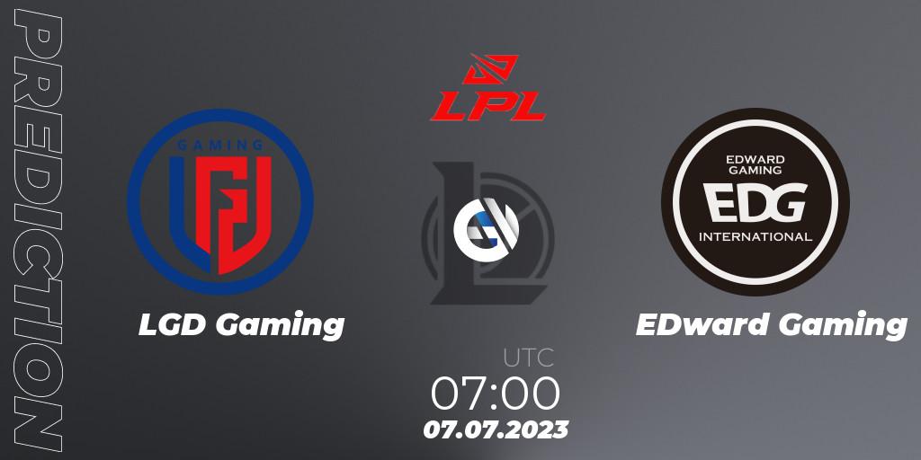 Prognose für das Spiel LGD Gaming VS EDward Gaming. 07.07.23. LoL - LPL Summer 2023 Regular Season