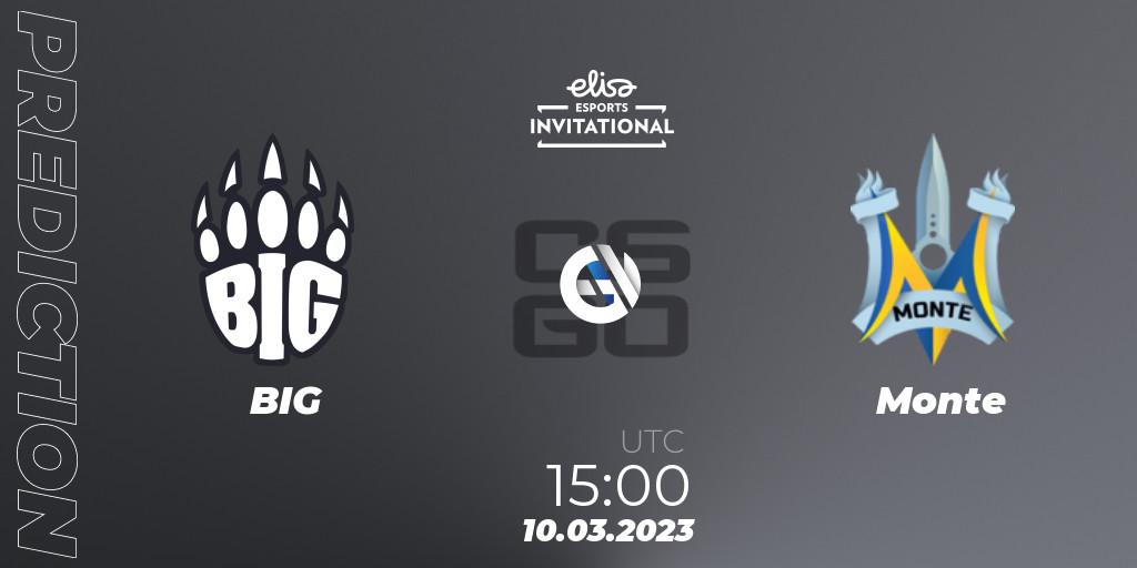 Prognose für das Spiel BIG VS Monte. 10.03.23. CS2 (CS:GO) - Elisa Invitational Winter 2023
