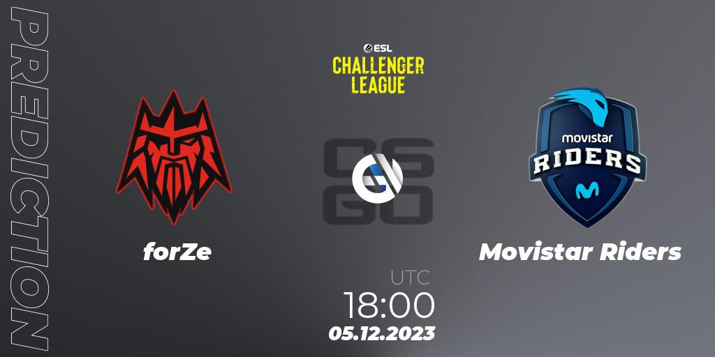 Prognose für das Spiel forZe VS Movistar Riders. 05.12.23. CS2 (CS:GO) - ESL Challenger League Season 46: Europe