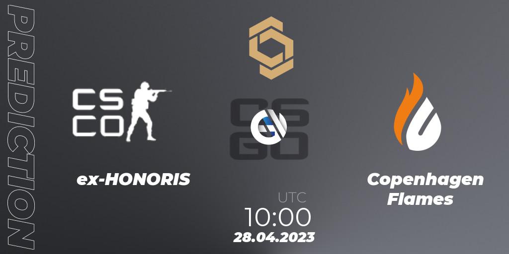 Prognose für das Spiel ex-HONORIS VS Copenhagen Flames. 28.04.23. CS2 (CS:GO) - CCT South Europe Series #4