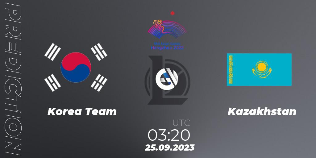 Prognose für das Spiel Korea Team VS Kazakhstan. 25.09.2023 at 03:20. LoL - 2022 Asian Games