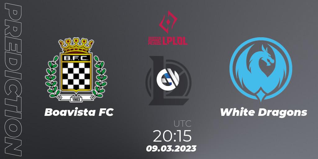 Prognose für das Spiel Boavista FC VS White Dragons. 09.03.2023 at 20:15. LoL - LPLOL Split 1 2023 - Group Stage