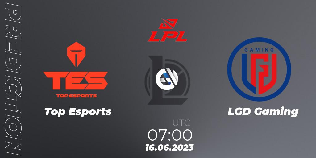Prognose für das Spiel Top Esports VS LGD Gaming. 16.06.23. LoL - LPL Summer 2023 Regular Season