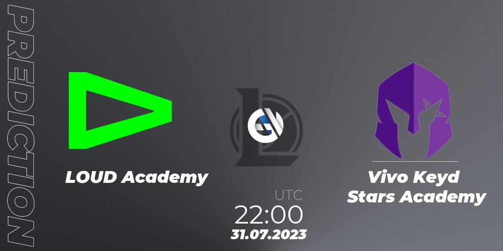 Prognose für das Spiel LOUD Academy VS Vivo Keyd Stars Academy. 31.07.2023 at 22:00. LoL - CBLOL Academy Split 2 2023 - Group Stage