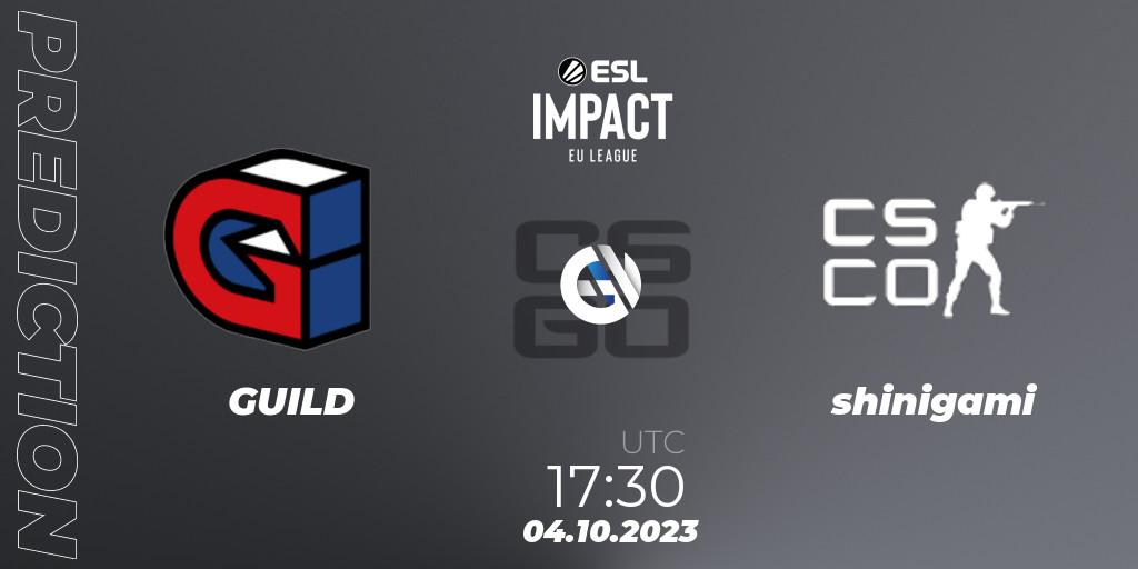 Prognose für das Spiel GUILD VS shinigami. 04.10.23. CS2 (CS:GO) - ESL Impact League Season 4: European Division