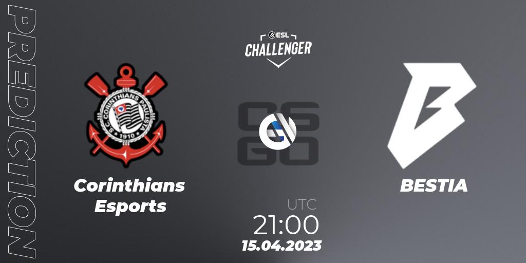 Prognose für das Spiel Corinthians Esports VS BESTIA. 15.04.2023 at 21:10. Counter-Strike (CS2) - ESL Challenger Katowice 2023: South American Open Qualifier