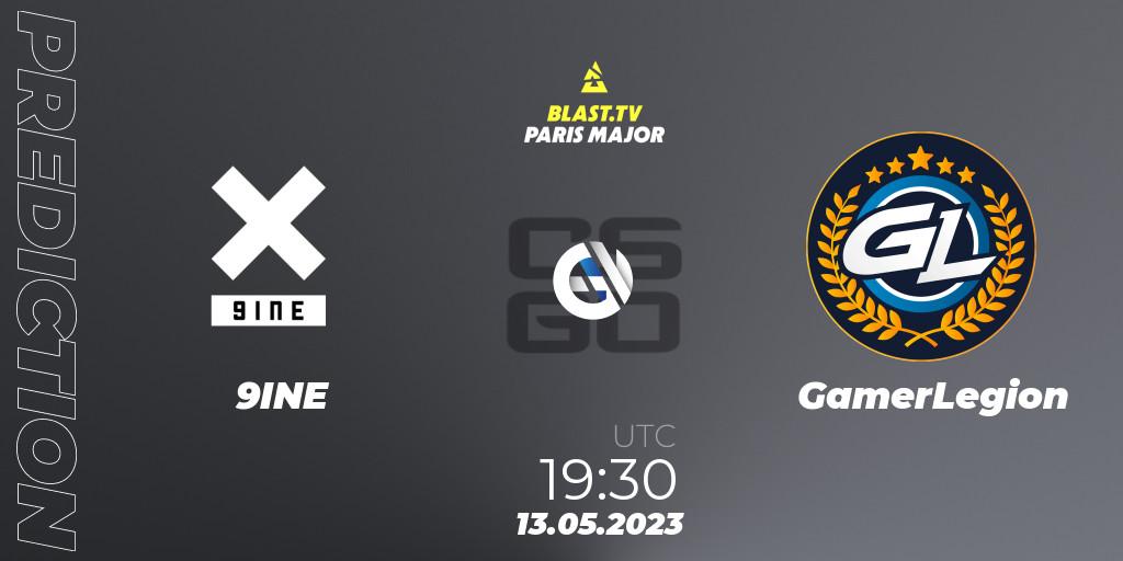 Prognose für das Spiel 9INE VS GamerLegion. 13.05.2023 at 18:20. Counter-Strike (CS2) - BLAST Paris Major 2023