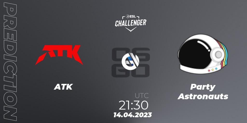 Prognose für das Spiel ATK VS Party Astronauts. 14.04.2023 at 21:30. Counter-Strike (CS2) - ESL Challenger Katowice 2023: North American Qualifier