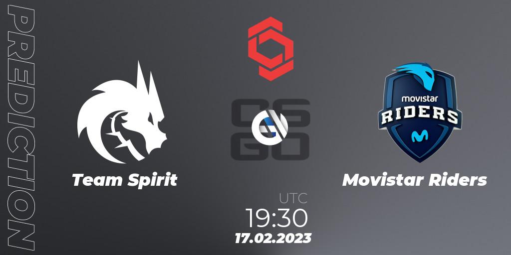 Prognose für das Spiel Team Spirit VS Movistar Riders. 17.02.23. CS2 (CS:GO) - CCT Central Europe Series Finals #1
