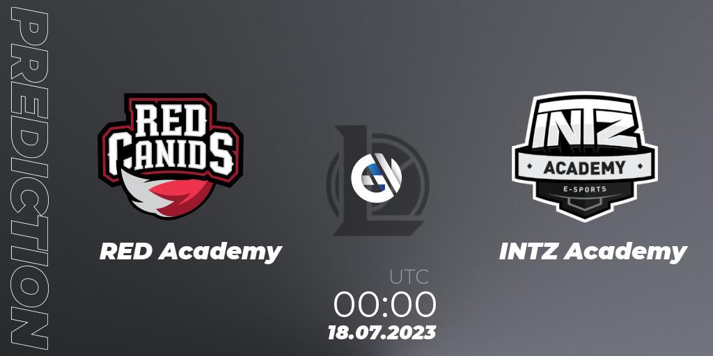 Prognose für das Spiel RED Academy VS INTZ Academy. 18.07.23. LoL - CBLOL Academy Split 2 2023 - Group Stage