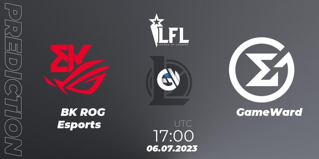 Prognose für das Spiel BK ROG Esports VS GameWard. 06.07.2023 at 16:00. LoL - LFL Summer 2023 - Group Stage