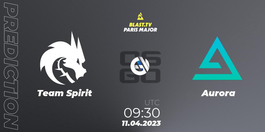 Prognose für das Spiel Team Spirit VS Aurora. 11.04.23. CS2 (CS:GO) - BLAST.tv Paris Major 2023 Europe RMR B