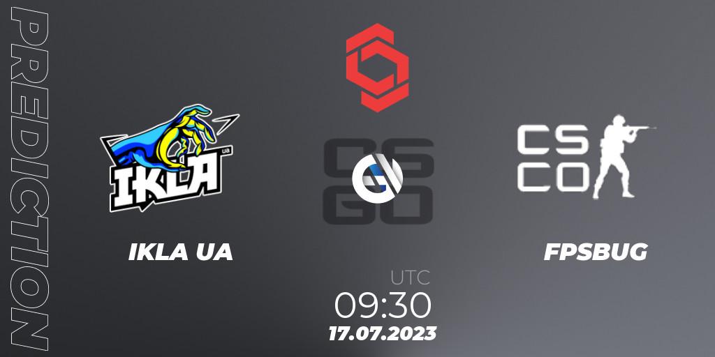 Prognose für das Spiel IKLA UA VS FPSBUG. 17.07.2023 at 09:30. Counter-Strike (CS2) - CCT Central Europe Series #7: Closed Qualifier