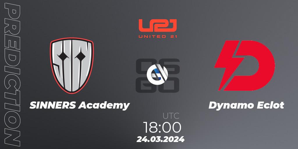 Prognose für das Spiel SINNERS Academy VS Dynamo Eclot. 24.03.24. CS2 (CS:GO) - United21 Season 12: Division 2