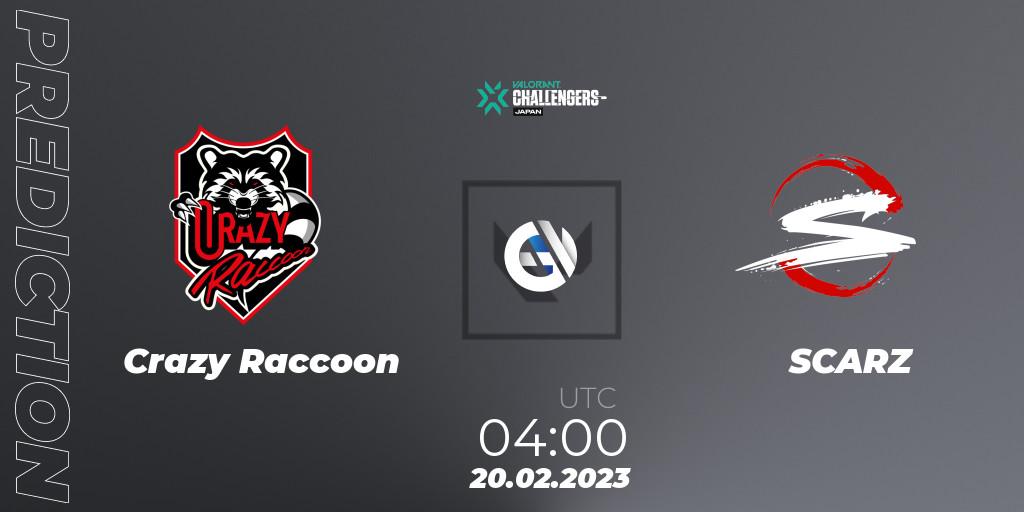 Prognose für das Spiel Crazy Raccoon VS SCARZ. 20.02.23. VALORANT - VALORANT Challengers 2023: Japan Split 1