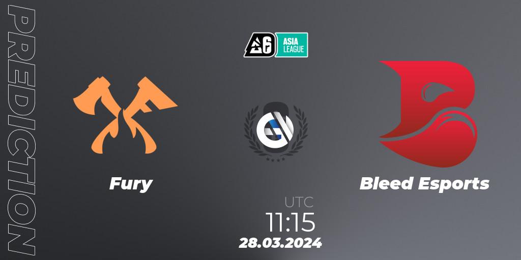 Prognose für das Spiel Fury VS Bleed Esports. 28.03.24. Rainbow Six - Asia League 2024 - Stage 1