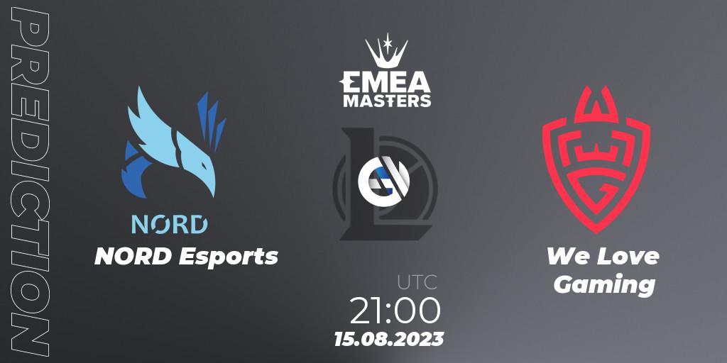 Prognose für das Spiel NORD Esports VS We Love Gaming. 15.08.23. LoL - EMEA Masters Summer 2023
