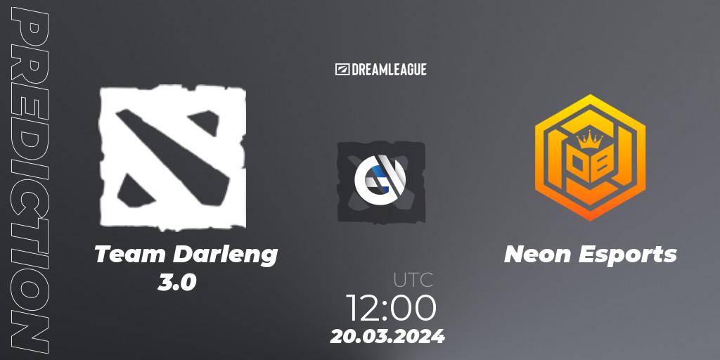 Prognose für das Spiel Team Darleng 3.0 VS Neon Esports. 20.03.24. Dota 2 - DreamLeague Season 23: Southeast Asia Closed Qualifier