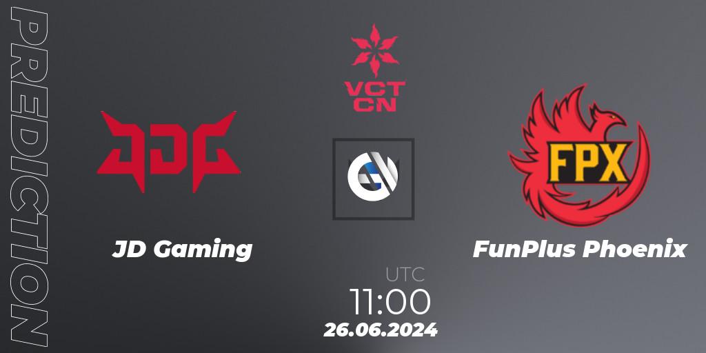Prognose für das Spiel JD Gaming VS FunPlus Phoenix. 26.06.2024 at 11:10. VALORANT - VALORANT Champions Tour China 2024: Stage 2 - Group Stage