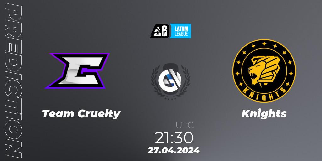 Prognose für das Spiel Team Cruelty VS Knights. 27.04.24. Rainbow Six - LATAM League 2024 - Stage 1: Final Four