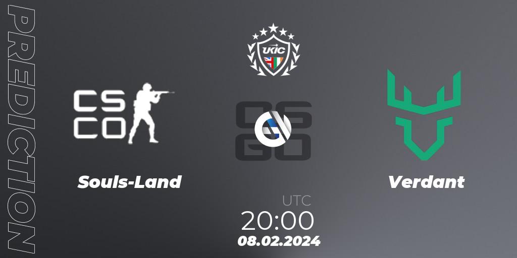 Prognose für das Spiel Souls-Land VS Verdant. 08.02.24. CS2 (CS:GO) - UKIC League Season 1: Division 1