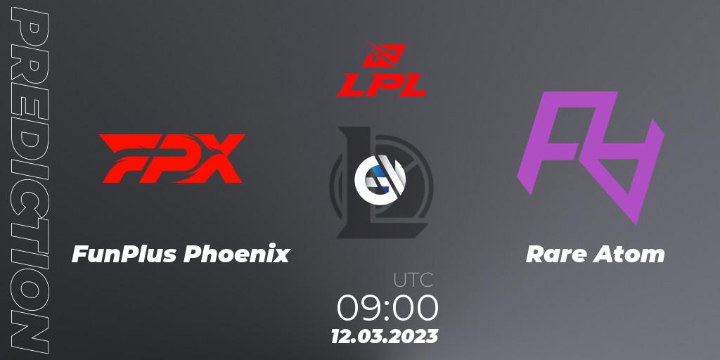 Prognose für das Spiel FunPlus Phoenix VS Rare Atom. 12.03.23. LoL - LPL Spring 2023 - Group Stage