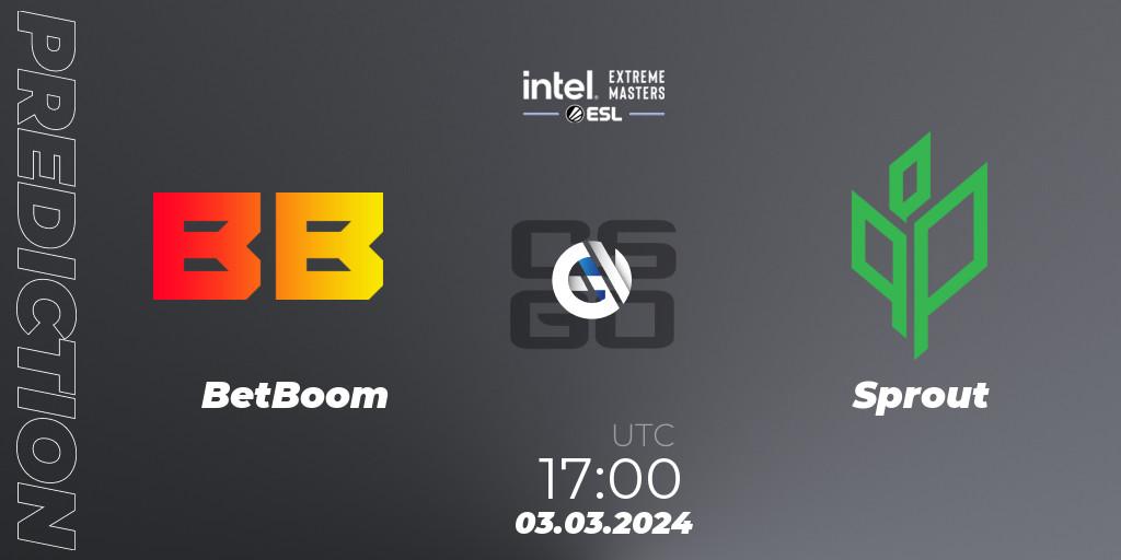Prognose für das Spiel BetBoom VS Sprout. 03.03.24. CS2 (CS:GO) - Intel Extreme Masters Dallas 2024: European Open Qualifier #1
