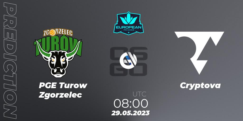 Prognose für das Spiel PGE Turow Zgorzelec VS Cryptova. 29.05.2023 at 08:00. Counter-Strike (CS2) - European Pro League Season 8