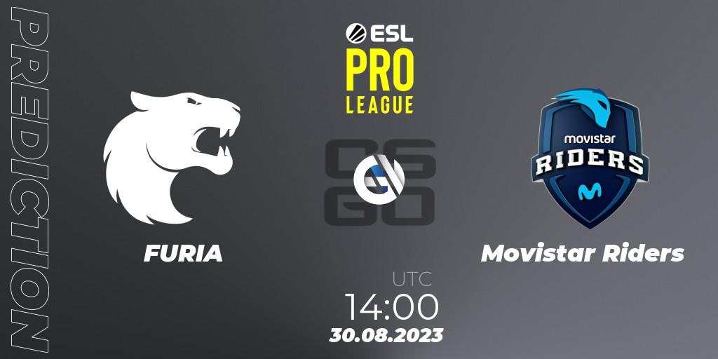 Prognose für das Spiel FURIA VS Movistar Riders. 30.08.2023 at 14:00. Counter-Strike (CS2) - ESL Pro League Season 18