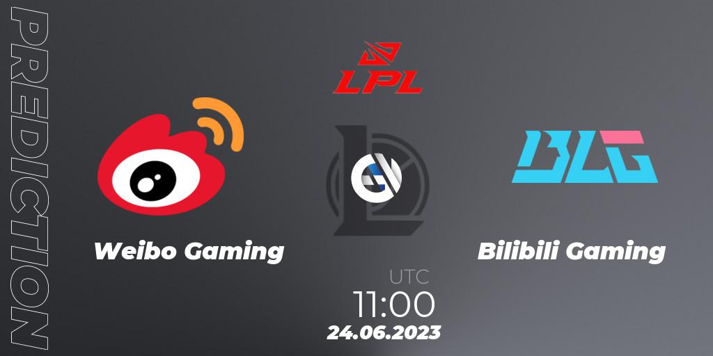 Prognose für das Spiel Weibo Gaming VS Bilibili Gaming. 24.06.23. LoL - LPL Summer 2023 Regular Season