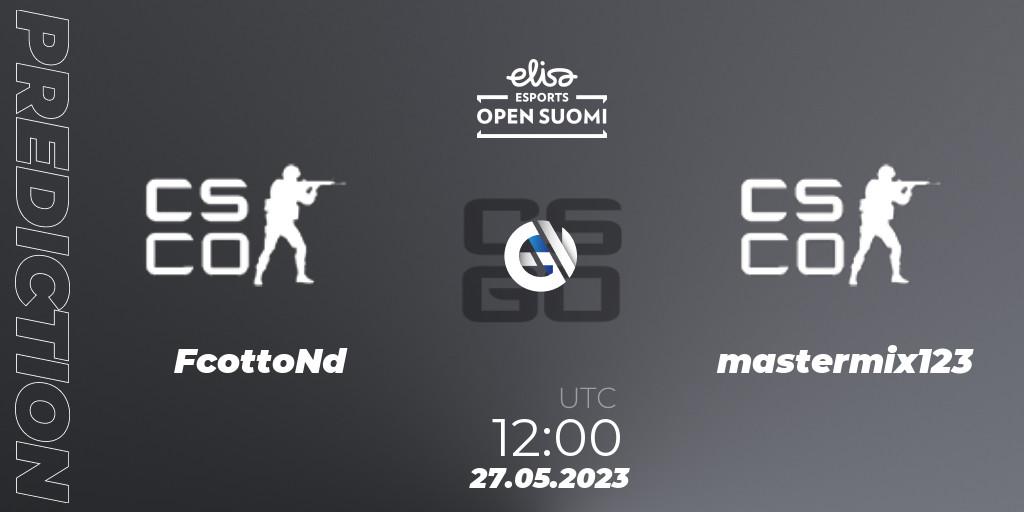 Prognose für das Spiel FcottoNd VS mastermix123. 27.05.23. CS2 (CS:GO) - Elisa Open Suomi Season 5