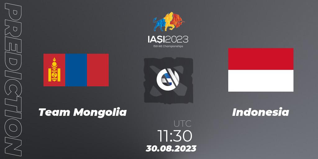 Prognose für das Spiel Team Mongolia VS Indonesia. 30.08.23. Dota 2 - IESF World Championship 2023