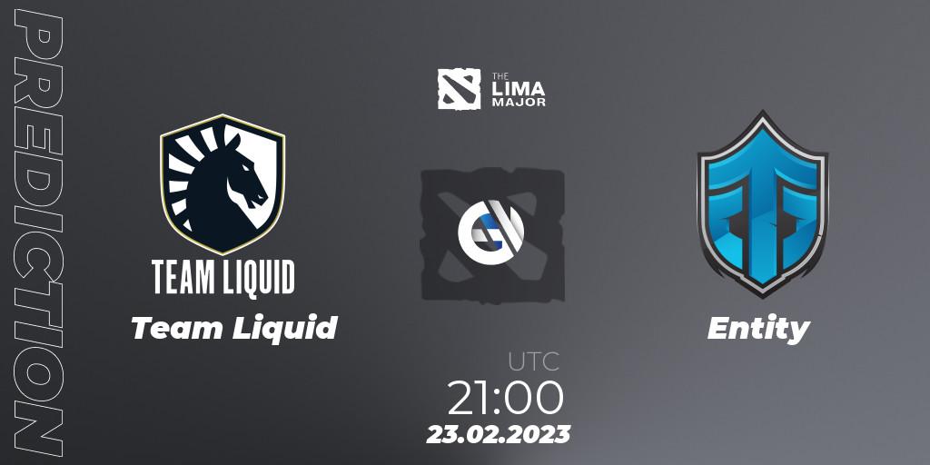 Prognose für das Spiel Team Liquid VS Entity. 23.02.23. Dota 2 - The Lima Major 2023