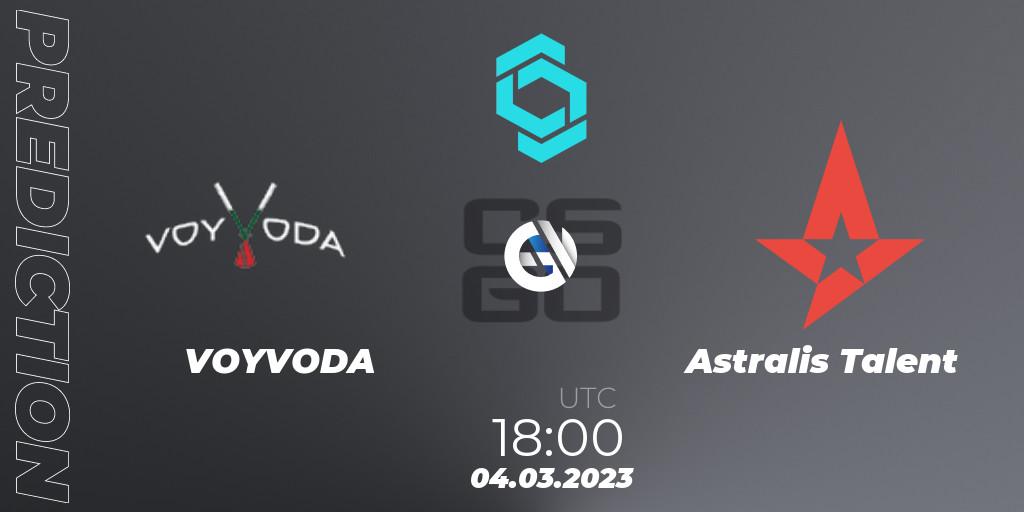 Prognose für das Spiel VOYVODA VS Astralis Talent. 04.03.23. CS2 (CS:GO) - CCT North Europe Series #4