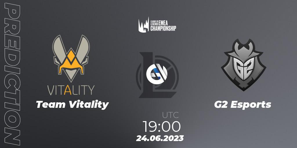 Prognose für das Spiel Team Vitality VS G2 Esports. 24.06.2023 at 19:00. LoL - LEC Summer 2023 - Regular Season