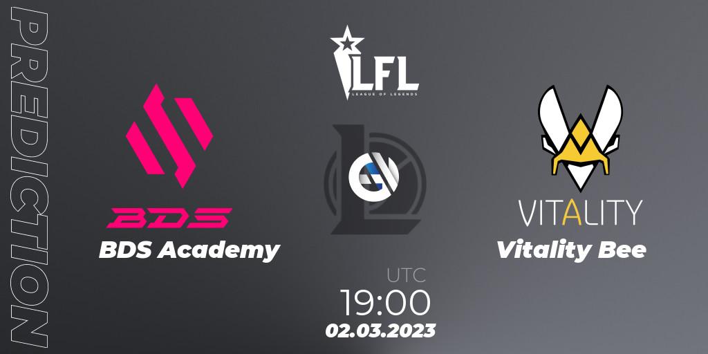 Prognose für das Spiel BDS Academy VS Vitality Bee. 02.03.2023 at 19:00. LoL - LFL Spring 2023 - Group Stage