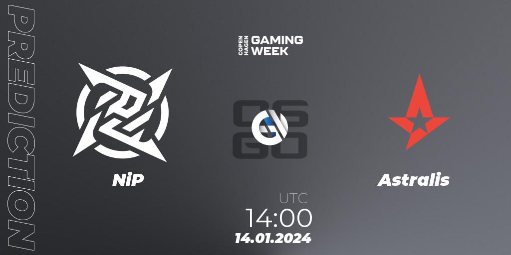 Prognose für das Spiel NiP VS Astralis. 14.01.24. CS2 (CS:GO) - Copenhagen Gaming Week 2024