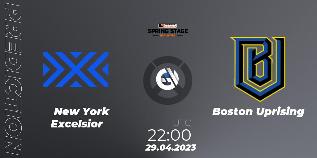 Prognose für das Spiel New York Excelsior VS Boston Uprising. 29.04.23. Overwatch - OWL Stage Qualifiers Spring 2023 West