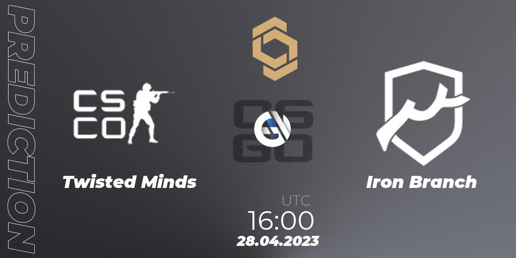 Prognose für das Spiel Twisted Minds VS Iron Branch. 28.04.23. CS2 (CS:GO) - CCT South Europe Series #4