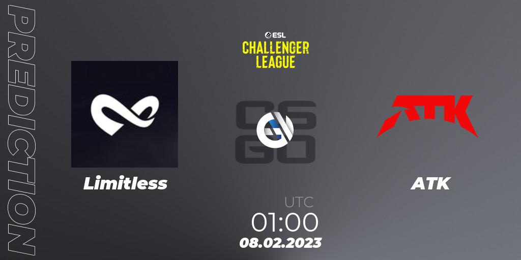 Prognose für das Spiel Limitless VS ATK. 08.02.23. CS2 (CS:GO) - ESL Challenger League Season 44: North America