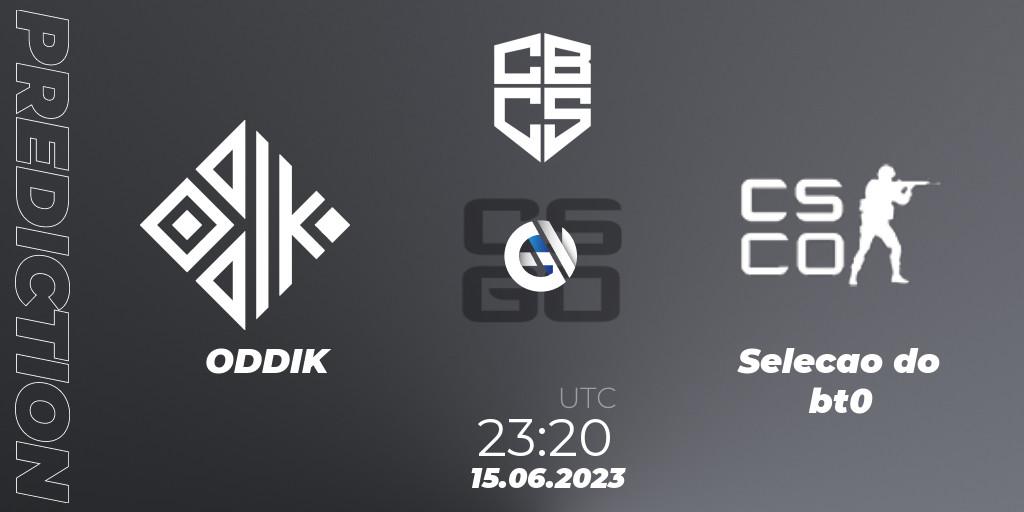 Prognose für das Spiel ODDIK VS Seleção do BT. 15.06.2023 at 22:15. Counter-Strike (CS2) - CBCS 2023 Season 1