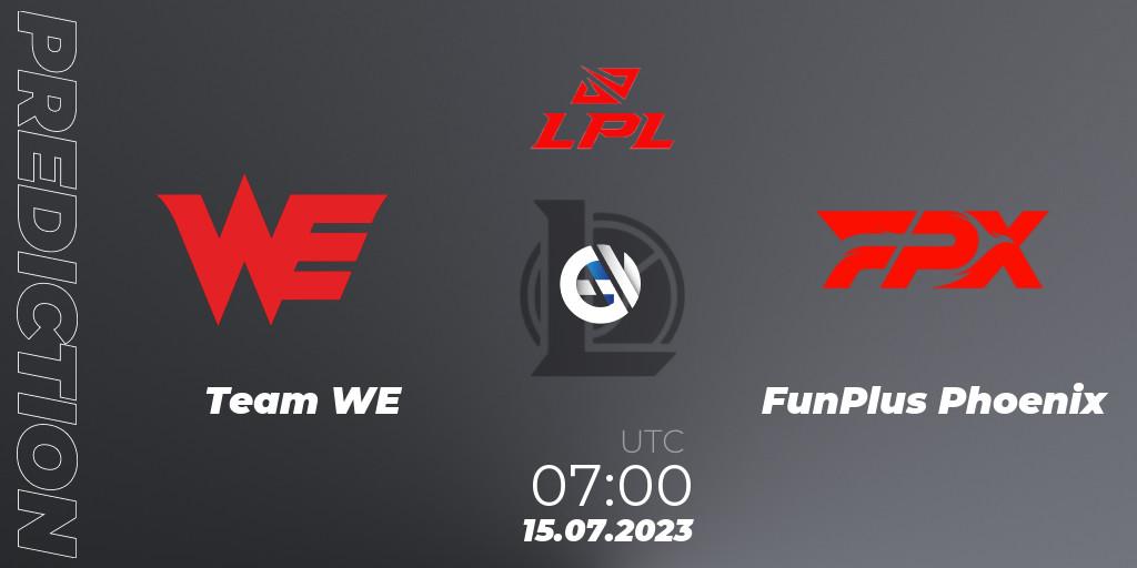 Prognose für das Spiel Team WE VS FunPlus Phoenix. 15.07.23. LoL - LPL Summer 2023 Regular Season