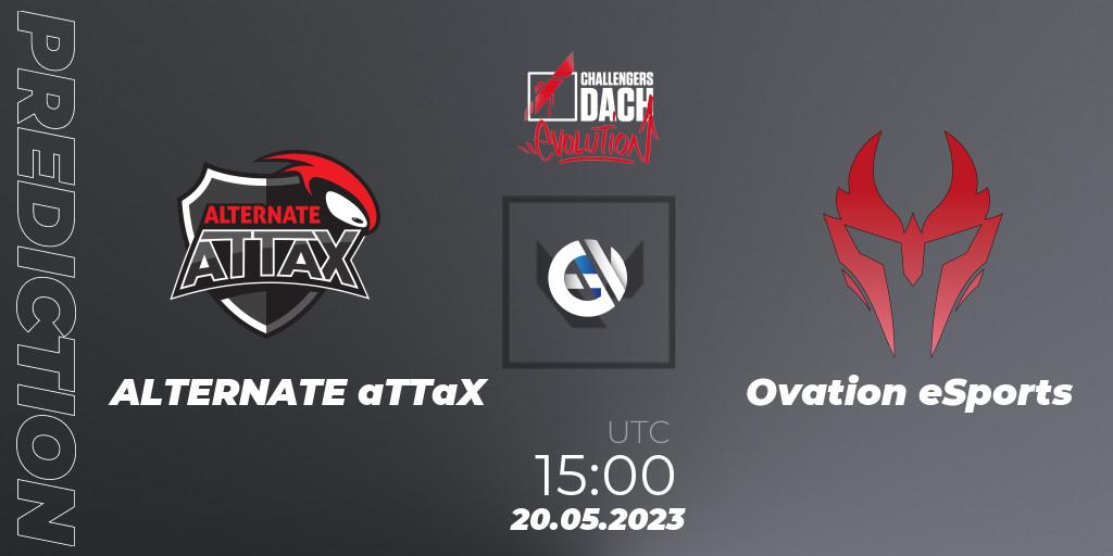 Prognose für das Spiel ALTERNATE aTTaX VS Ovation eSports. 20.05.2023 at 15:00. VALORANT - VALORANT Challengers 2023 DACH: Evolution Split 2 - Playoffs