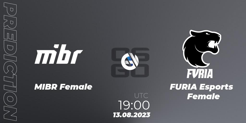 Prognose für das Spiel MIBR Female VS FURIA Esports Female. 13.08.2023 at 19:00. Counter-Strike (CS2) - Gamers Club Women Masters VII